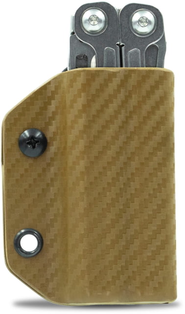 Clip & Carry Kydex Sheath for the Leatherman Wingman Sidekick Rebar & Rav Carbon Fiber Brown - Clip & Carry