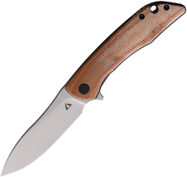 CMB Made Knives Blaze Folding Knife 4in Closed 3in Satin D2 Tool Steel Blade Brown Micarta Handle Nylon Sheath - Cmb Made Knives