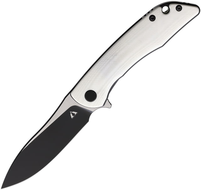 CMB Made Knives Blaze Folding Knife 4in Closed 3in Two-Tone D2 Tool Steel Blade White G10 Handle Nylon Sheath - Cmb Made Knives