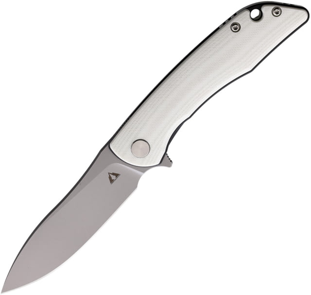 CMB Made Knives Blaze Folding Knife 4in Closed 3in Satin D2 Tool Steel Blade White G10 Handle Nylon Sheath - Cmb Made Knives