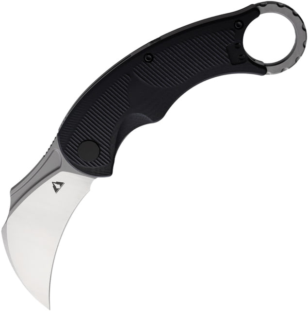 CMB Made Knives Falcon Folding Knife 4.63in Closed 2.75in Satin AUS-10A Stainless Karambit Blade Black G10 Handle Nylon Sheath - Cmb Made Knives
