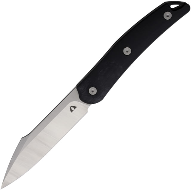 CMB Made Knives Kisame Fixed Blade Knife 7.5in Overall 3.5in Satin 14C28N Sandvik Blade Black G10 Handle Leather Sheath - Cmb Made Knives