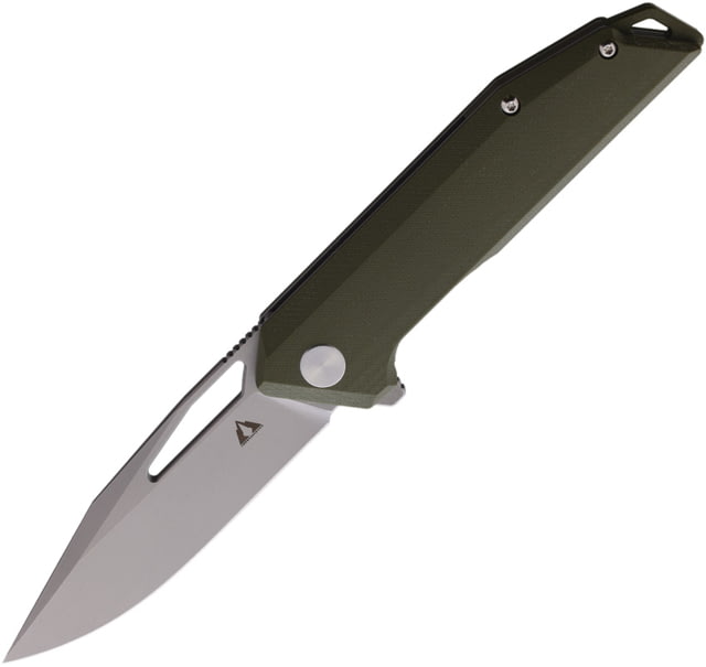 CMB Made Knives Lurker Folding Knife 5in Closed 3.5in Bead Blast D2 Tool Steel Blade Green G10 Handle Nylon Sheath - Cmb Made Knives