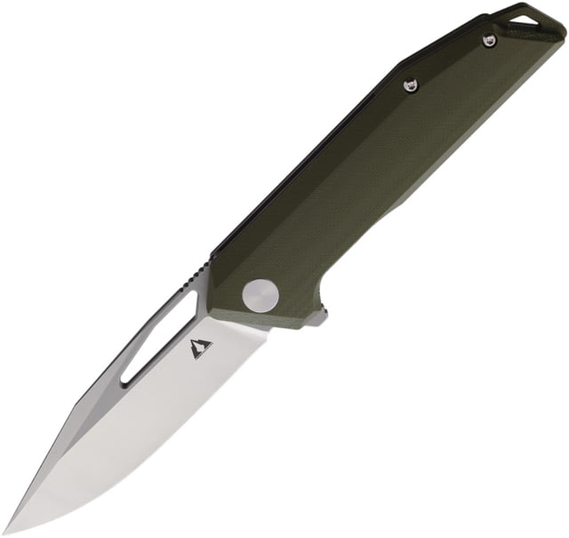 CMB Made Knives Lurker Folding Knife 5in Closed 3.5in Satin D2 Tool Steel Blade Green G10 Handle Nylon Sheath - Cmb Made Knives
