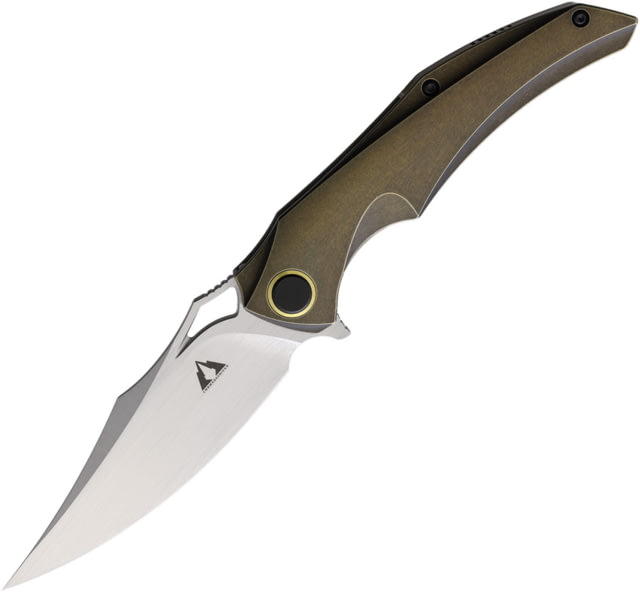CMB Made Knives Prowler Folding Knife 4.75in Closed Bohler M390 3.75in Satin Blade Bronze Titanium Handle Nylon Sheath - Cmb Made Knives