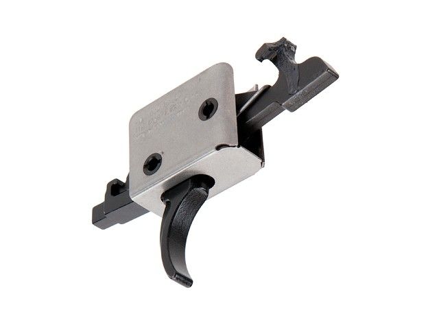 CMC Triggers AR-15/AR-10 Two Stage Drop-in Trigger Curved 2 lb Set 5 lb Release Small Pin Black/Silver - Cmc Triggers