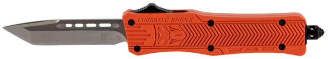 Open Box Dealer Demo CobraTec Knives Small CTK-1 OTF Automatic Folding Knife 2.75 in D2 Steel Drop Point Aluminum Orange Handle