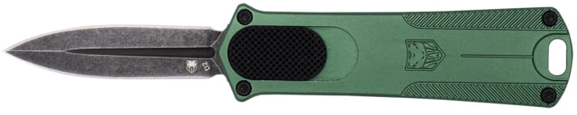 CobraTec Knives 952 1.75" OTF Dagger Plain Stonewashed D2 Steel Blade 3" OD Green Anodized Aluminum Handle - Cobratec Knives