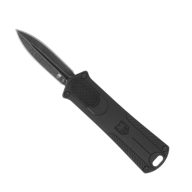 CobraTec Knives California 952 OTF Automatic Folding Knife 1.75in Stonewashed D2 Steel Non-Serrated Dagger Blade Black Handle - Cobratec Knives