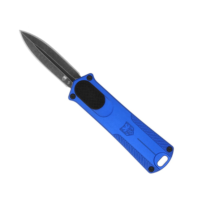 CobraTec Knives California 952 OTF Automatic Folding Knife 1.75in Stonewashed D2 Steel Non-Serrated Dagger Blade Blue Handle - Cobratec Knives