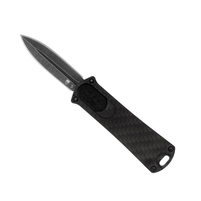 CobraTec Knives California 952 OTF Automatic Folding Knife 1.75in Stonewashed D2 Steel Non-Serrated Dagger Blade Carbon Fiber Handle - Cobratec Knives