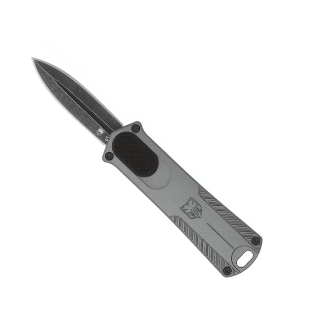 CobraTec Knives California 952 OTF Automatic Folding Knife 1.75in Stonewashed D2 Steel Non-Serrated Dagger Blade Grey Handle - Cobratec Knives