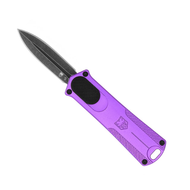 CobraTec Knives California 952 OTF Automatic Folding Knife 1.75in Stonewashed D2 Steel Non-Serrated Dagger Blade Purple Handle - Cobratec Knives