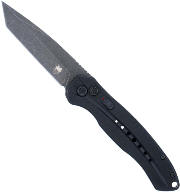 Cobratec Knives CobraTec Knives Diablo Automatic Folding Knife 3.5in D2 Steel Plain Drop Point Blade Stonewasheded G-10 Black Handle - $49.99 at Optics Planet