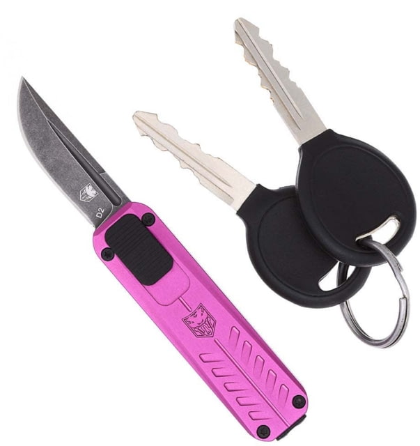 CobraTec Knives 928SB California OTF Automatic Folding Knife 1.75in D2 Steel Blade Drop Point Plain Blade Purple Anodized Aluminum Handle - Cobratec Knives
