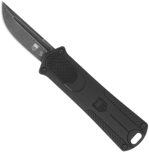 CobraTec Knives California 952 OTF Automatic Folding Knife 1.75in Stonewashed D2 Steel Non-Serrated Drop Blade Black Handle - Cobratec Knives