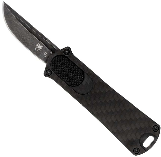 CobraTec Knives California 952 OTF Automatic Folding Knife 1.75in Stonewashed D2 Steel Non-Serrated Drop Blade Carbon Fiber Handle - Cobratec Knives
