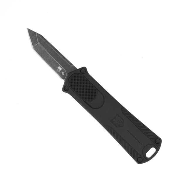 CobraTec Knives California 952 OTF Automatic Folding Knife 1.75in Stonewashed D2 Steel Non-Serrated Tanto Blade Black Handle - Cobratec Knives
