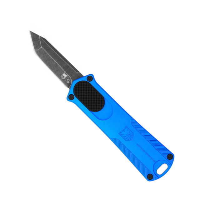 CobraTec Knives California 952 OTF Automatic Folding Knife 1.75in Stonewashed D2 Steel Non-Serrated Tanto Blade Blue Handle - Cobratec Knives