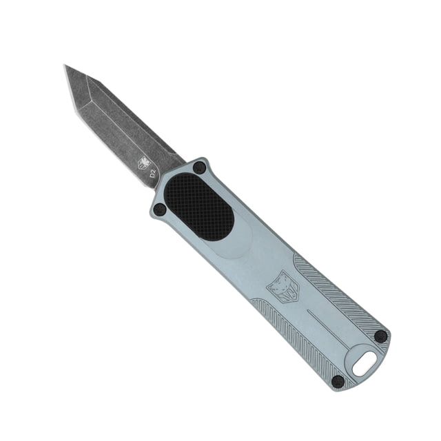 CobraTec Knives California 952 OTF Automatic Folding Knife 1.75in Stonewashed D2 Steel Non-Serrated Tanto Blade Grey Handle - Cobratec Knives