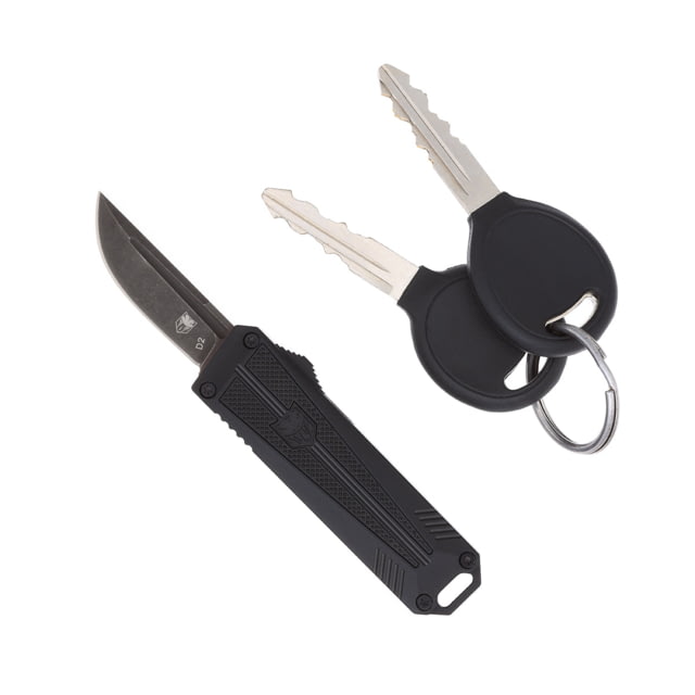 CobraTec Knives 929TB California OTF Automatic Folding Knife 1.75in Stonewashed D2 Steel Non-Serrated Drop Blade Black Handle - Cobratec Knives