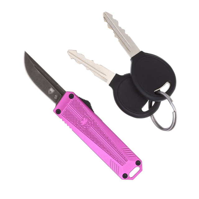 CobraTec Knives 929TB California OTF Automatic Folding Knife 1.75in Stonewashed D2 Steel Non-Serrated Drop Blade Purple Handle - Cobratec Knives