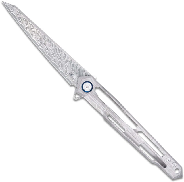 CobraTec Knives Ghost Frame Lock Damascus Wharncliffe Folding Knife 3.875 in Blade Damascus - Cobratec Knives