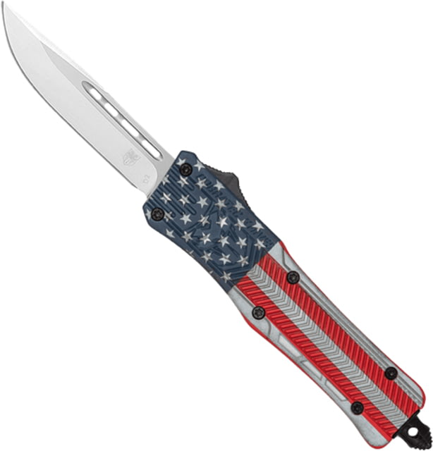 CobraTec Knives CTK-1 Medium OTF Automatic Folding Knife 3in D2 Steel Drop Not Serrated Aluminum Alloy Cerakote American Handle - Cobratec Knives