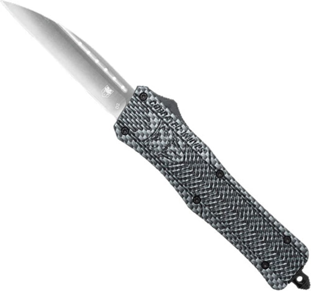 CobraTec Knives CTK-1 Medium OTF Knifes 3in D2 Steel Wharncliffe Plain Blade Carbon Fiber Aluminum Handle - Cobratec Knives