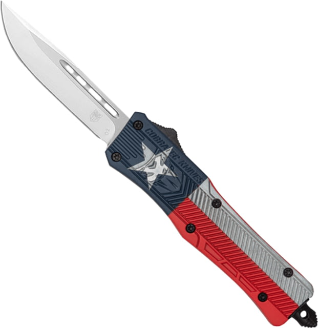 CobraTec Knives CTK-1 Medium OTF Automatic Folding Knife 3in D2 Steel Drop Not Serrated Cerakote Texas Flag - Cobratec Knives