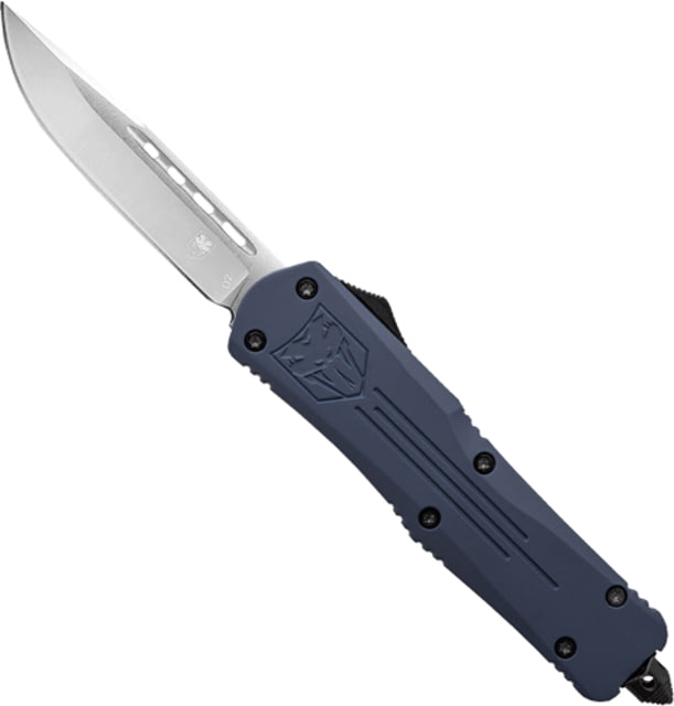 CobraTec Knives FS-3 Medium OTF Automatic Folding Knives 3in D2 Steel Drop Non-Serrated Blade Nypd Blue Handle - Cobratec Knives