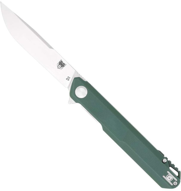 CobraTec Knives Monarch Folding Knife 3.5in Drop Point Satin D2 Blade Green G-10 Handle - Cobratec Knives