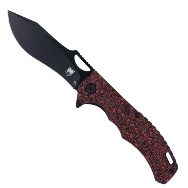 CobraTec Knives Nighthawk Folding Knife 3.62 in D2 G-10 Black/Red - Cobratec Knives