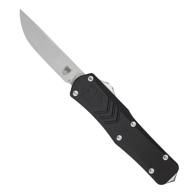 CobraTec Knives FS-X Small Gen II OTF Automatic Folding Knife 2.75in Stonewashed D2 Steel Blade Drop Non-Serrated Blade Black Handle - Cobratec Knives