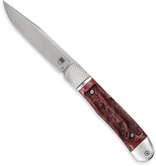 CobraTec Knives Trapper Hidden Release Automatic Folding Knife 3.125in D2 Steel Satin Drop Point Blade Red Wood Handle - Cobratec Knives