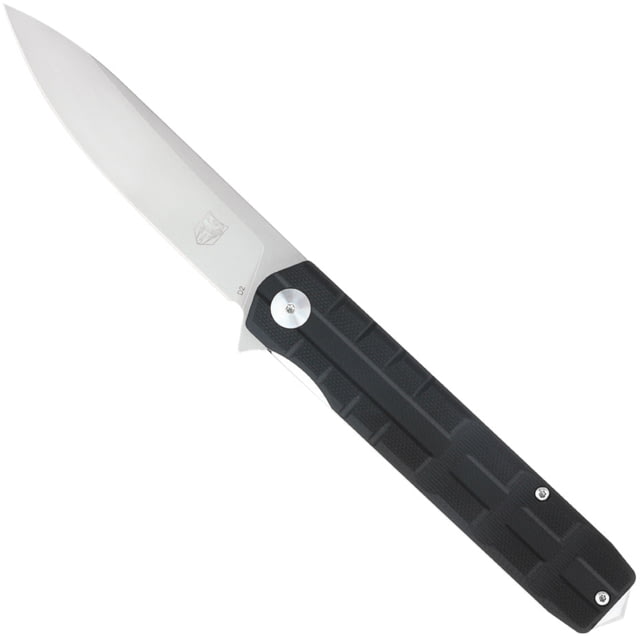CobraTec Knives Kuzio Black Folding Knife 4.88in Closed 3.88in Stonewash D2 Tool Steel Blade Black G10 Handle - Cobratec Knives