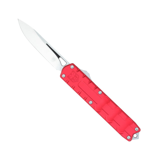 CobraTec Knives Large Enforcer OTF Automatic Folding Knife 3.25in M390 Steel Drop Non-Serrated Red Handle - Cobratec Knives