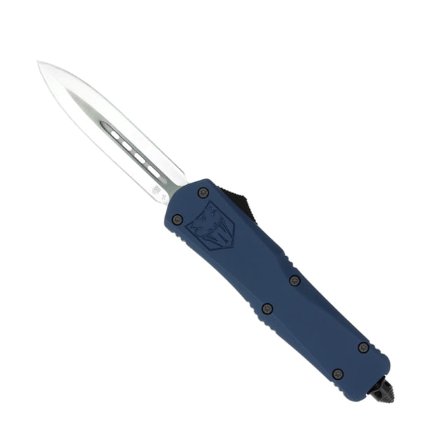 CobraTec Knives Large FS-3 OTF Knife 3.5in D2 Steel Dagger Non-Serrated Blade NYPD Blue Handle - Cobratec Knives