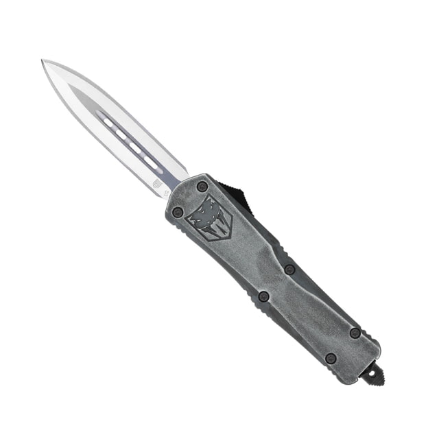CobraTec Knives FS-3 Large OTF Automatic Folding Knife 3.5in D2 Steel Dagger Non-Serrated Blade Stonewash Handle - Cobratec Knives