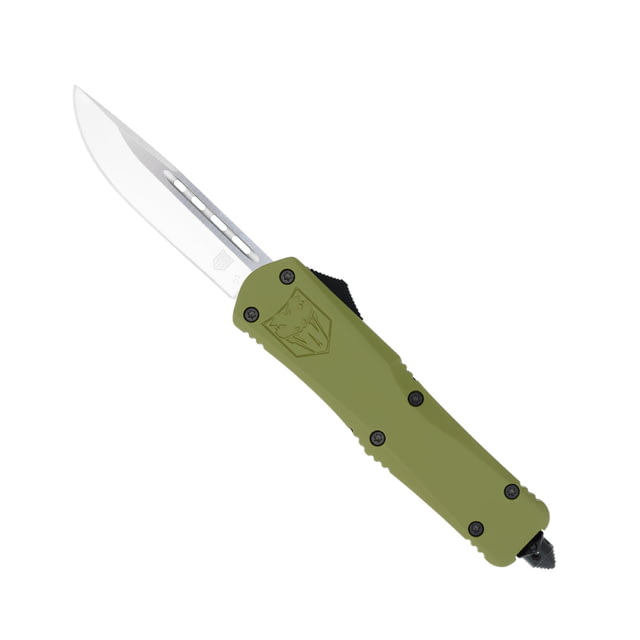 CobraTec Knives FS-3 Large OTF Automatic Folding Knife 3.5in D2 Steel Drop Non-Serrated Blade Od Green Handle - Cobratec Knives