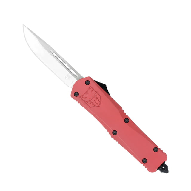 CobraTec Knives FS-3 Large OTF Automatic Folding Knife 3.5in D2 Steel Drop Non-Serrated Blade Red Handle - Cobratec Knives