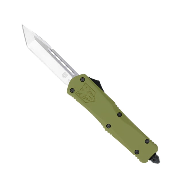 CobraTec Knives FS-3 Large OTF Automatic Folding Knife 3.5in D2 Steel Tanto Non-Serrated Blade Od Green Handle - Cobratec Knives
