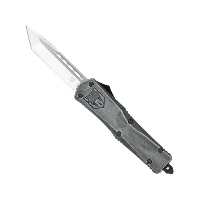 CobraTec Knives FS-3 Large OTF Automatic Folding Knife 3.5in D2 Steel Tanto Non-Serrated Blade Stonewash Handle - Cobratec Knives