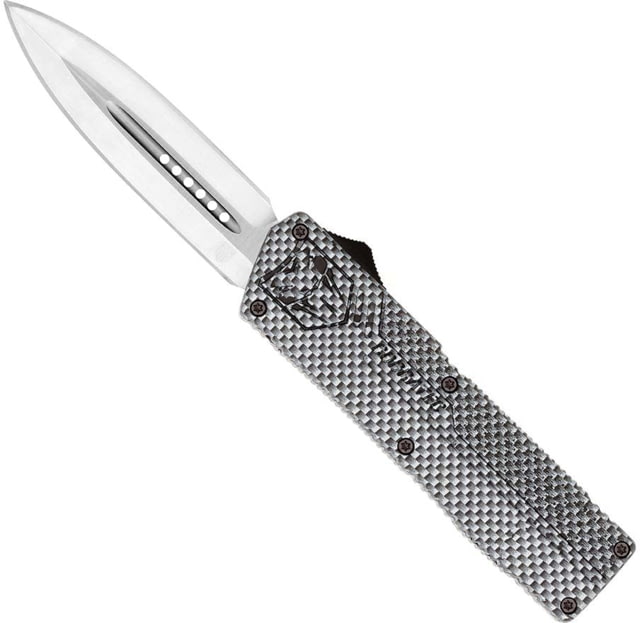 CobraTec Knives Lightweight OTF Automatic Folding Knives 3.25in D2 Steel Dagger Plain Blade Carbon Fiber Aluminum Handle - Cobratec Knives