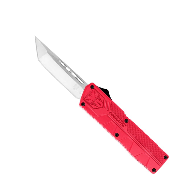 CobraTec Knives Lightweight OTF Knife 3.25in D2 Steel Tanto Non-Serrated Red Handle - Cobratec Knives