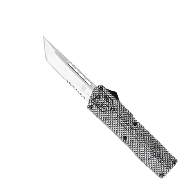 CobraTec Knives Lightweight OTF Knife 3.25in D2 Steel Tanto Serrated Carbon Fiber Handle - Cobratec Knives