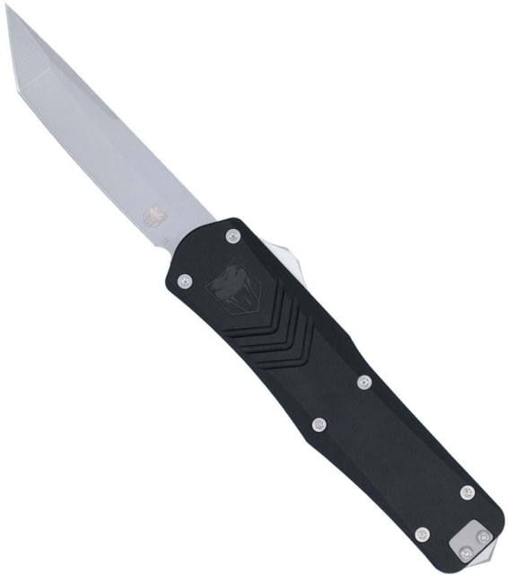 CobraTec Knives FS-X Medium Gen III OTF Automatic Folding Knife 3in D2 Steel Stonewash Tanto Plain Blade Black Aluminum Handle - Cobratec Knives