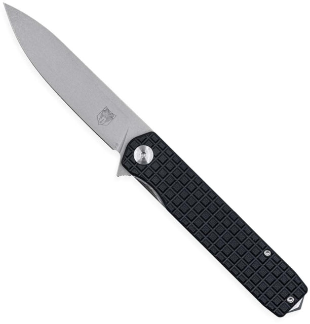 CobraTec Knives Medium Cayden Folding Knives 3.25in D2 Stonewashed Plain Drop Point Blade Black G10 Handle - Cobratec Knives