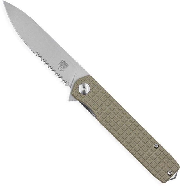 CobraTec Knives Medium Cayden Folding Knives 3.25in D2 Stonewashed Plain Drop Point Blade Tan G10 Handle - Cobratec Knives