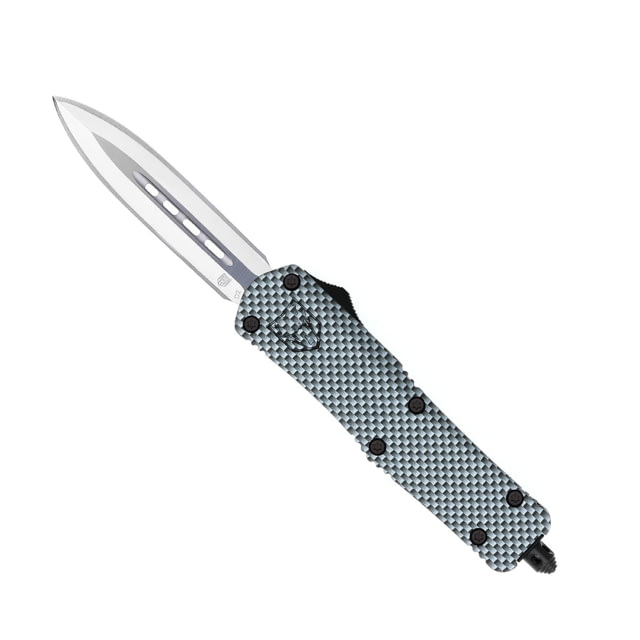 CobraTec Knives FS-3 Medium OTF Automatic Folding Knives 3in D2 Steel Dagger Non-Serrated Blade Carbon Fiber Handle - Cobratec Knives